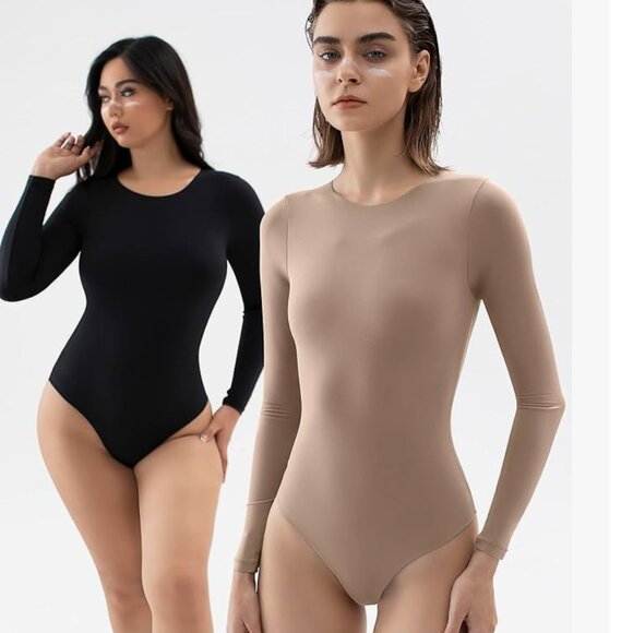 Tops - Crew Neck Long Sleeve Bodysuit